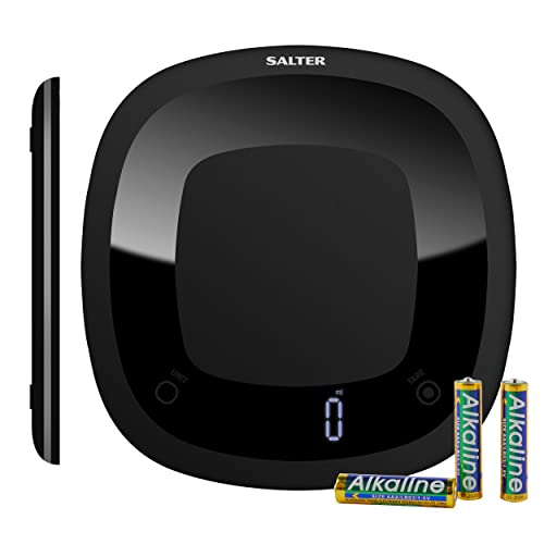 Salter Digital Baking Scale - Waterproof (IPX7), Large Backlit Display, Measures Liquids, 5 KG Capacity, Black