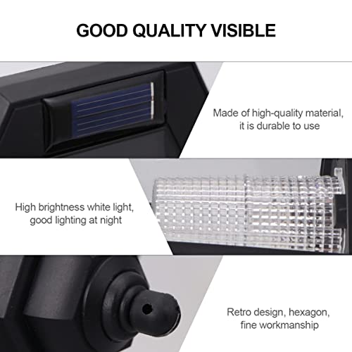 SOLUSTRE Luminária de parede à prova d'água com energia solar, lâmpada de parede vintage hexagonal