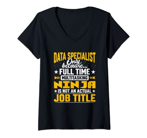 Femme Data Specialist Job Title - Funny Data Expert T-Shirt avec Col en V