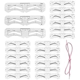 Generic 3 Size Eyebrow Stencils, 6 Styles, Soft, Reusable Eyebrow Template Kit with Strap
