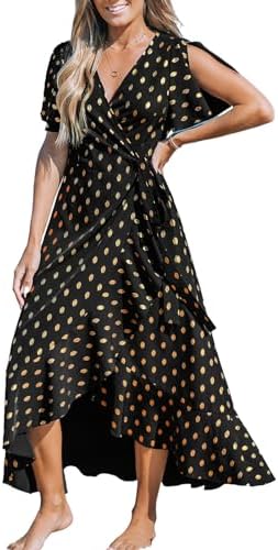 CUPSHE Abito Lungo Autunnale Donna Con Scollo A V E Maniche Lunghe: Maxi Vestito Fluido A Linea A, Per Matrimoni E Feste, Taglie S-XL - 2