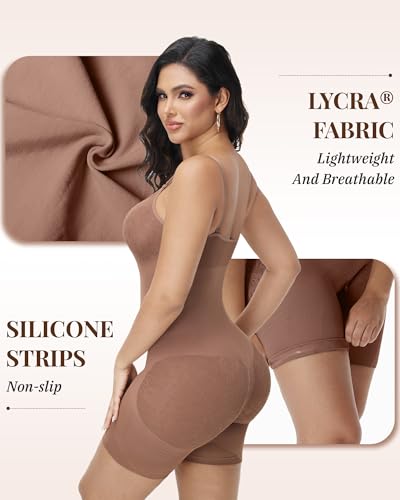 Image of SHAPESHE Shapewear for Women Faja Colombianas Moldeadoras Seamless Bodysuit | Built In Underwire, Short with Nipple Cover,Anti-slip Silicone Strips, Zipper Closure, Tummy Control, Butt Lifting,
