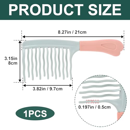 Peine de dientes anchos para rizos color verde miniatura 2