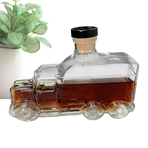 Bourbon Decanter - Decanter En Forma De Camión, Half Truck Bourbon Dispenser | Contenedor De Licor Vintage Con Un Tapón Interesante Para Organizar Brunch Beer Fiest Bar Bedding Birthday Kitchen