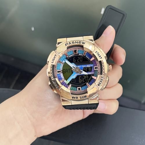Image of PASNEW Boys' Watches - Dual Display, Large Dial Sport Watch, Black Outdoor Watch for Boys & Teens - Waterproof