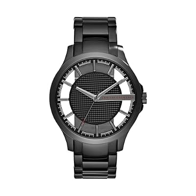 Armani Exchange Orologio da uomo, movimento a tre lancette, cassa in acciaio inossidabile nero da 46 mm con bracciale in acciaio inossidabile, AX2189