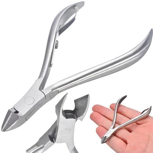 Retoo Cortaúñas afilado con corte liso de acero inoxidable, cortaúñas de precisión para uñas encarnadas, cutículas y uñas de los pies, color plateado Cover