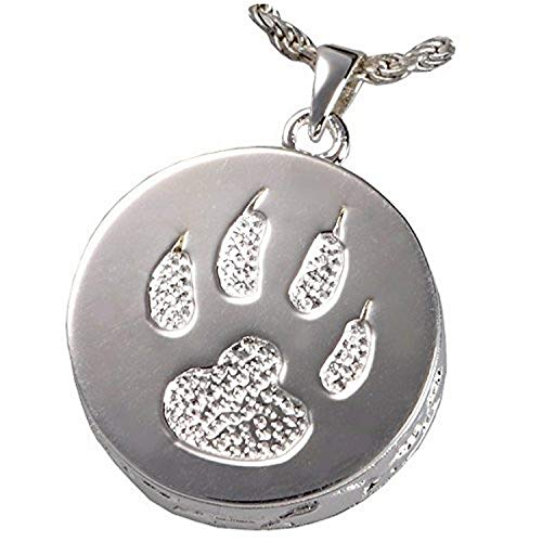 Memorial Gallery Pets 3832s Cat Paw Sterling Silver Cremation Pendant