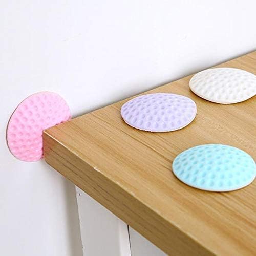KolorFish Wall Protectors, 4 PCS Self-Adhesive Door Handle Bumper Guard Stopper, Rubber Self- Adhesive Crash pad (White) 1