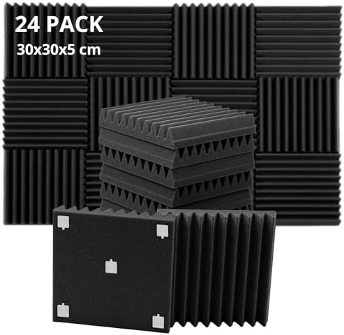 JBER Lot De 6 Panneaux De Ousse Acoustique, 5 X 30 X 30c Cales Pour Studio Panneau Ural