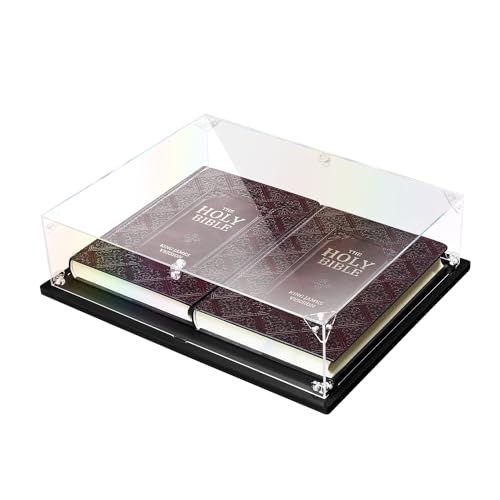 Clear Acrylic Display Case for Boxed Bible Self-Assemble Showcase for Holy Bible Gift Sets – Elegant Alternative to Glass Display Box for Commemorative & Religious Gifts (12.6 × 9.8 × 3.1 inch)
