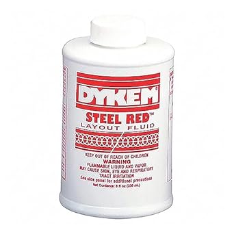 Dykem 04968 Red Layout Fluid - 8 oz Brush-In-Cap Bottle - 80496 [PRICE is per EACH]