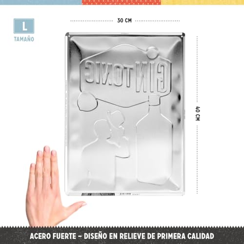 Placa de metal Gin Tonic Nostalgic Art de 30x40 cm color gris 3