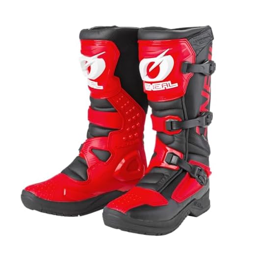 O'NEAL | Stivali Motocross | Moto Enduro | Protezione interna della caviglia, del piede e della zona del cambio, fodera perforata, microfibra di alta qualità | Stivali RSX | Adulto | Rosso | Taglia 43