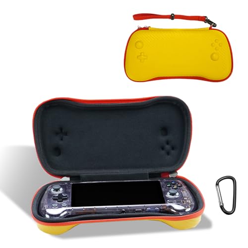Carrying Case for ANBERNIC RG557 Handheld Game Console, Cover with Lanyard for ANBERNIC RG557 Shockproof,Water Resistant (Yellow)