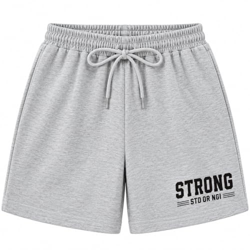 MIKRAM Strong Std Or Ngi Women's Graphic Sweat Shorts, | YOU ORDER MULITI QUANTITY YOU WILL GET GREY & BLACK
