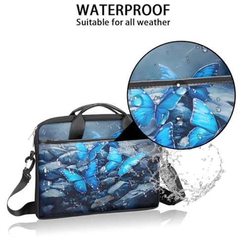 Bolsa para laptop con diseño mariposa azul 15 pulgadas miniatura 3