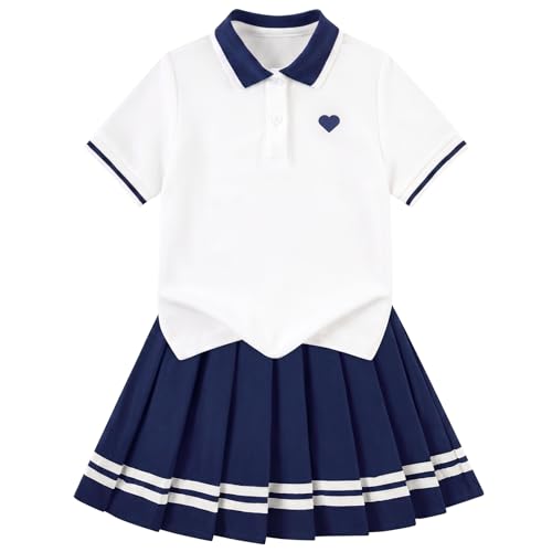 Move Dance Little Girls Dress 4T 5T Navy Blue Polo Skirt Set with Shorts - image 1