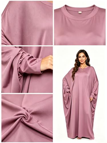 Image of Boedaty Women Soft Muslim Prayer Dress Abaya Islamic Ramadan Full of Elasticity Garment Dubai Robe