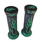 NBX-（4067） WATERCRAFTS Flame Gel Style H Grips GREEN ATV QUAD Compatible with YAMAHA KAWASAKI POLARIS SEADOO BOMBARDIER JET SKI ATV FOREMAN RECON RINCON YAMAHA ATV (7/8 BOTH SIDE)