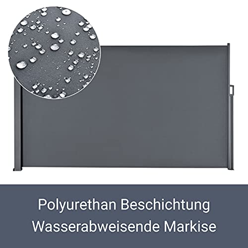 Juskys Seitenmarkise Dubai 200 x 300 cm ausziehbar Blickdicht, Sichtschutz & Windschutz für Balkon & Terrasse… – Bild 8