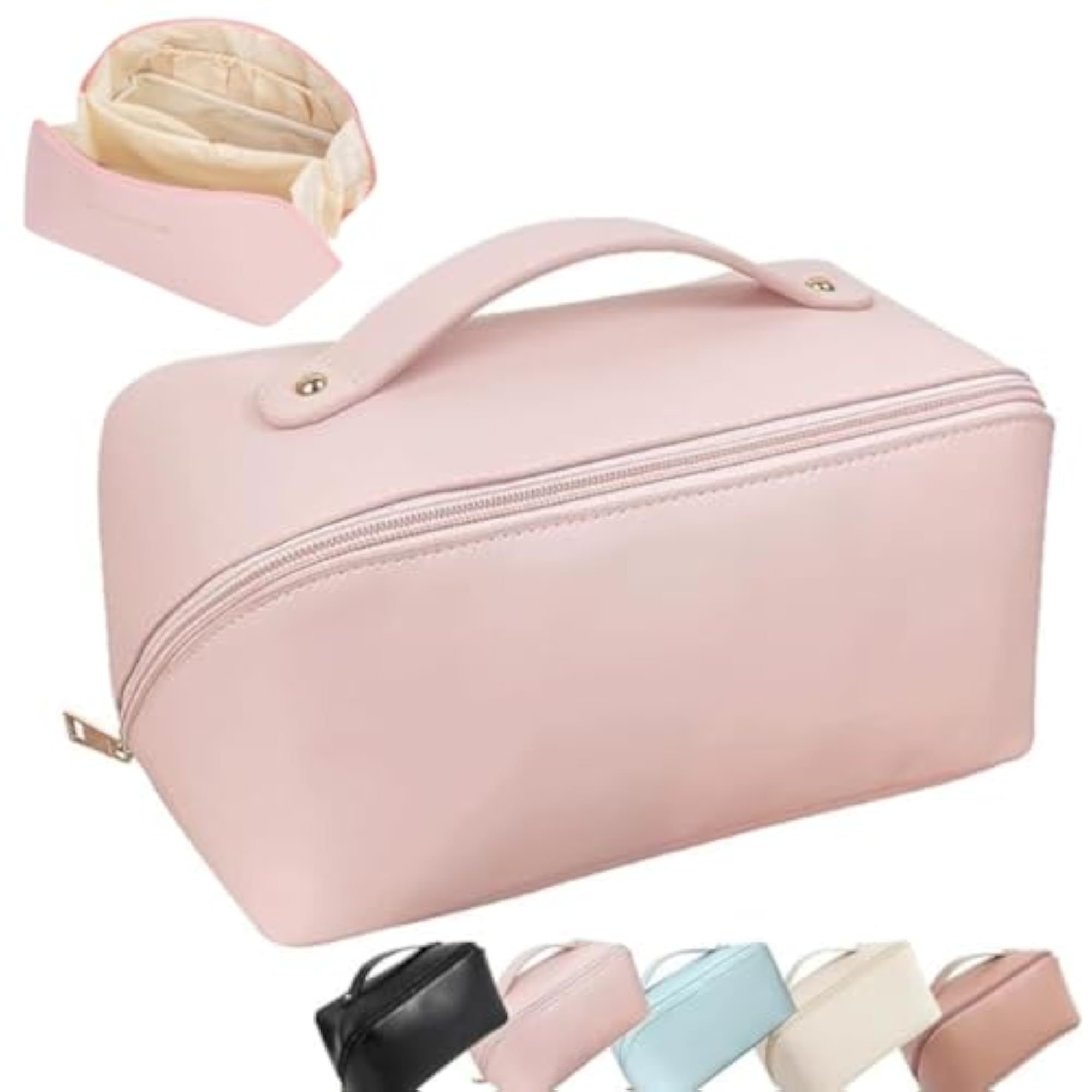 Leather Large Capacity Travel Cosmetic Bag