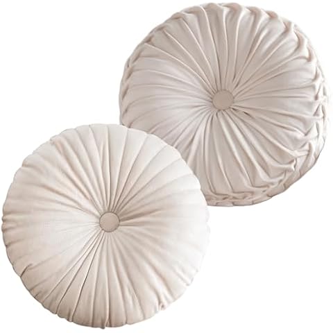 Teieas Pleated Velvet Round Pillows Cover