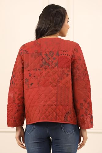 Image of SAY Women's Cotton Regular Fit Quilted Jacket For Winter Wear