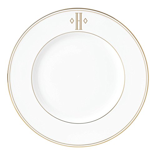 Lenox Federal Gold Block Monogram Dinnerware Accent Plate, H