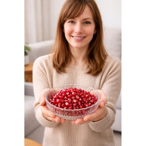 Image of Glassbunny 300ml Small Beautiful Crystal Round Shape Glass Tray Plate for Serving Dry Fruits, Fruits, Snacks, Sweets, Chocolates Pack of 2