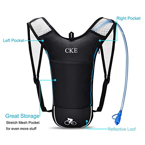 CKE Hydration Backpack for Men Women Kids Hydration Pack with 2L Water Bladder Water Backpack with Hydration Bladder for Running Cycling Biking Hiking Climbing Skiing Hunting Pouch