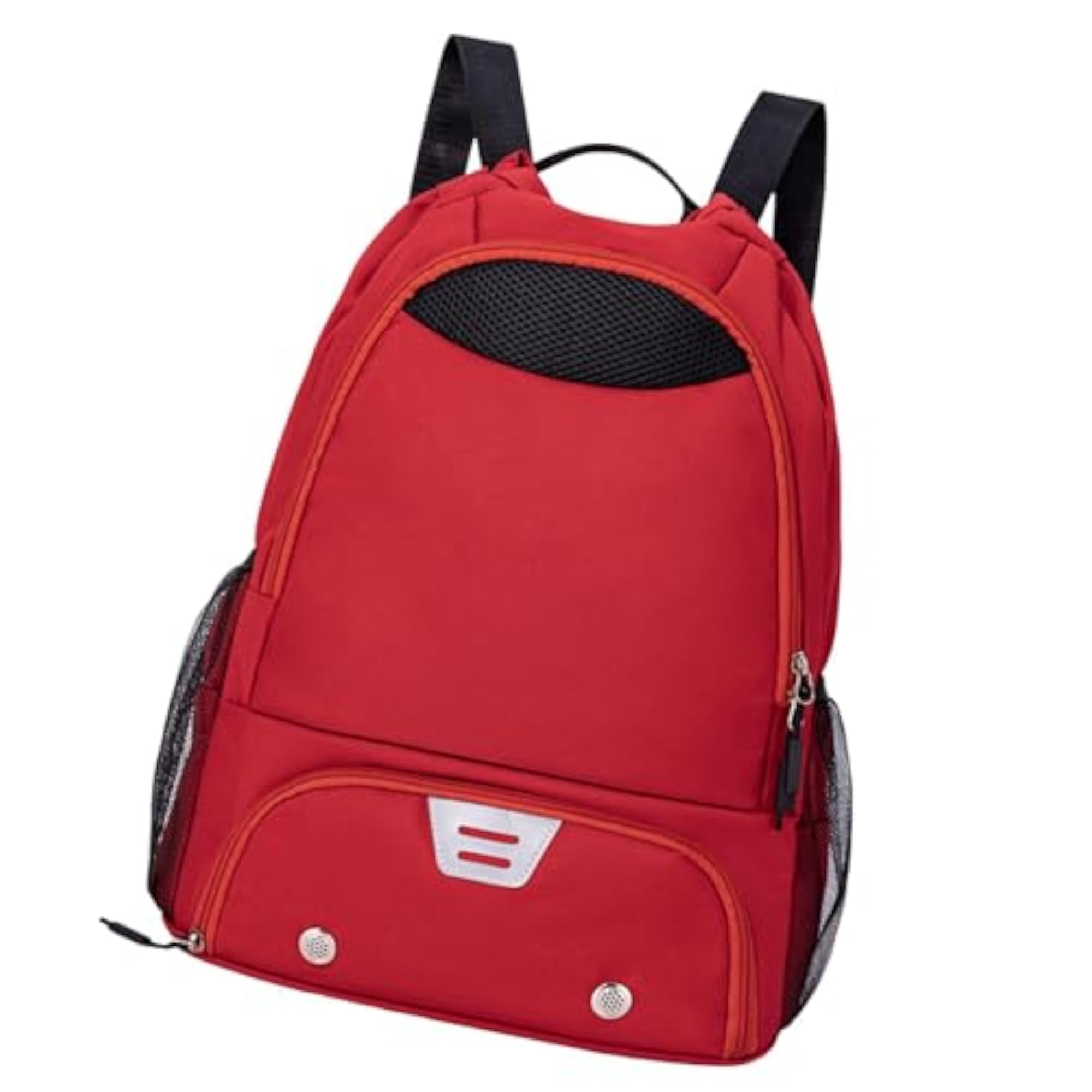 Drawstring Basketball Backpack Zipper Gym Bag, Red