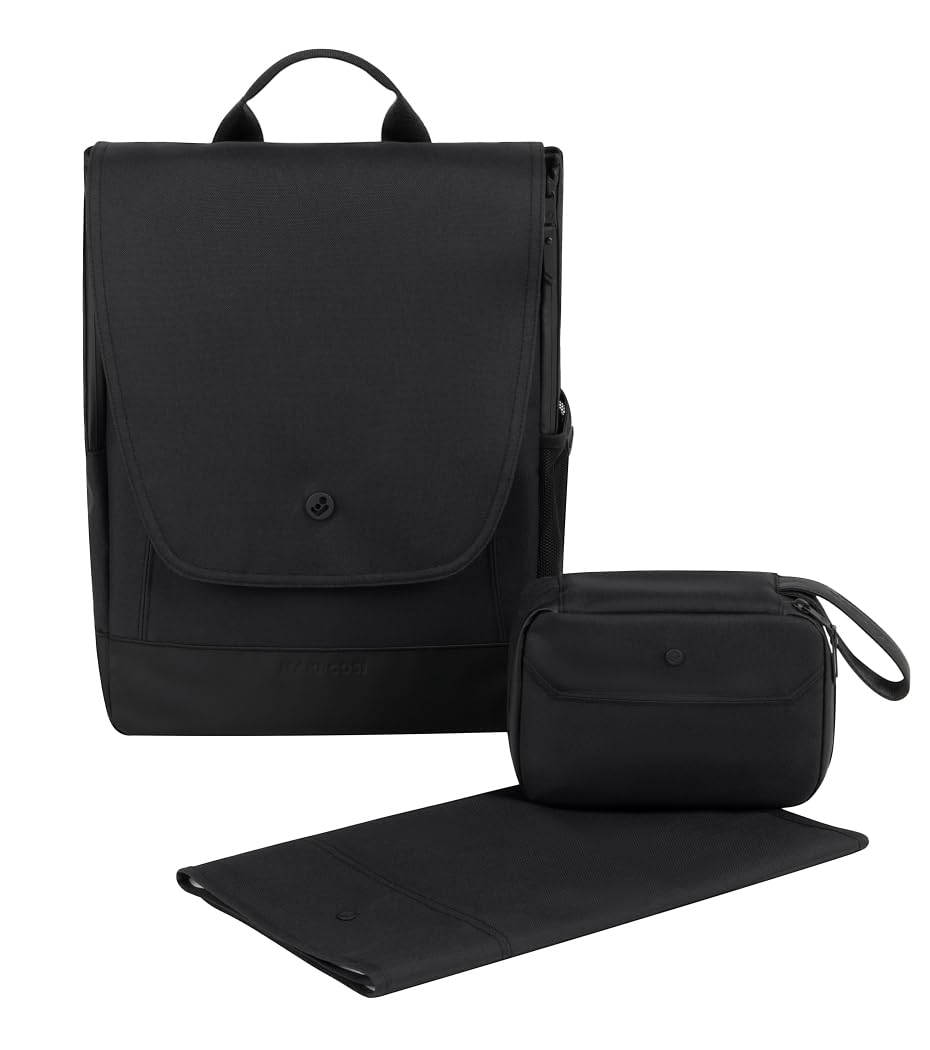 Maxi-Cosi zaino fasciatoio, capiente e pratico per uscire, tappetino fasciatoio XL, capacità 19,5 L, tasca porta pannolini, Ink Black