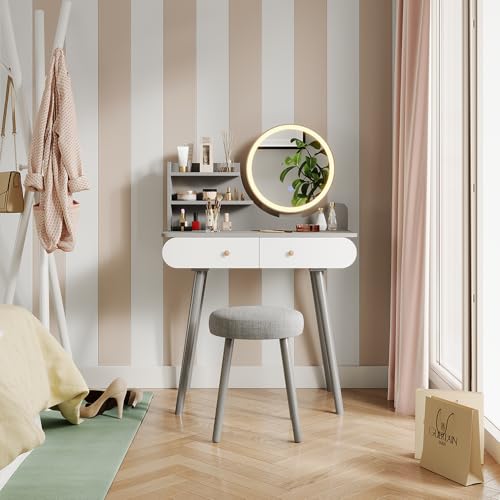 Vicco Tocador Edda Gris 80 cm con iluminación