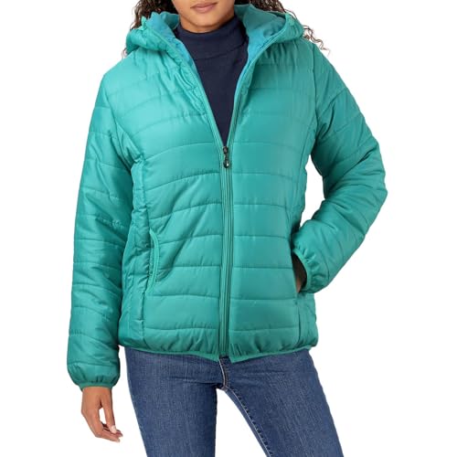 Generisch Chaqueta acolchada para mujer, cálida, impermeable, con capucha, abrigo de invierno a prueba de viento, chaqueta de plumón ligera, acolchada para exteriores, transpirable, cálida, chaqueta