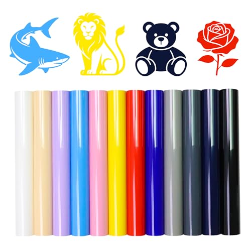 Efuncro Heat Transfer Vinyl Sheets 12"x10" – PU & Glitter HTV for Cricut, Silhouette, Easy to Cut & Weed Iron On Vinyl for T-Shirts (Modern Chic PU)