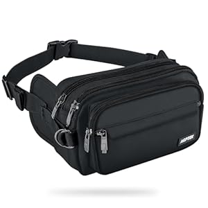 AGPTEK SP01B Bauchtasche mit 5 Einzelfächern