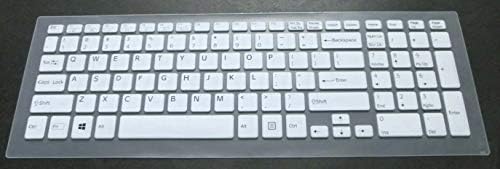 White US Layout Keyboard Protector Skin Cover for Sony VAIO Fit 15 15E SVF15 SVF15E SVF15A Series SVF15212CXB SVF15212CXW SVF15213CXB SVF15213CXP SVF15214CXW SVF15214CXB SVF15215CXW SVF15217CXB