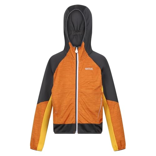 Childrens/Kids Prenton II Hooded Soft Shell Jacket (9-10 Years) (Orange Pepper/Seal Grey)