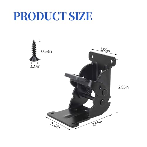 Folding Hinge Bracket for Folding Table, Workbench, Bed Legs, Self Locking Hinges 90 Degree Foldable Table Bracket, Heavy Duty Leg Fittings Angle Braces (Pack of 4) - Thumbnail 2