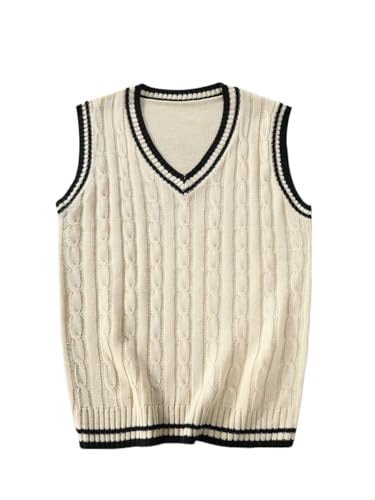 Men's Slim Fit Sweater Colorblock Sleeveless Sweater Vest