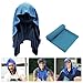 Erhigher Sports Towel, Cooling Hoodie Towel for Neck and Face Instant Cooling Reusable Towel Set Sun Protection Breathable Soft Sports Towel for Hot Weather Sweat Absorption and Cooling Grey