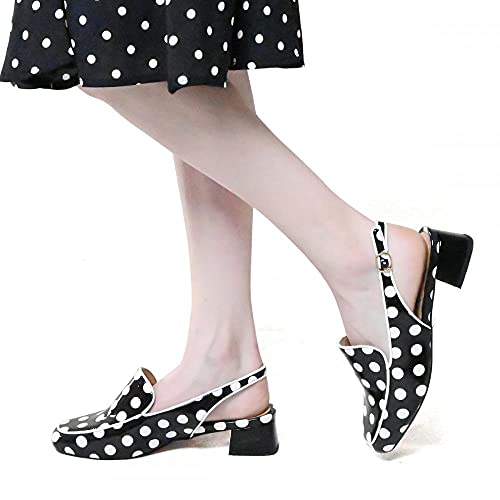 Image of YDN Women Closed Square Toe Block Low Heels Slingback Formal Loafer Dressy Shoes Office Lady Pump Size 4-15 US
