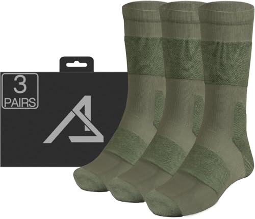 ACE Schakal Tactical Socks - 3 Pairs of Socks with Merino Wool & Anti-Blister Padding - Trekking & Hiking - 7-12