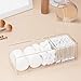 JHJFRAWY Clear Acrylic Qtip Holder for Clean Skin Club Clean² Pads Clean with Flip-Top Lid 2-Grid Canister Cotton Pad and Swab Dispenser Cotton Round Organizer for Bathroom Vanity Countertop