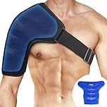 NEWGO XL Extra Large Gel Shoulder Ice Pack Wrap for Rotator Cuff Injuries, Reusable Cold Pack (Black)