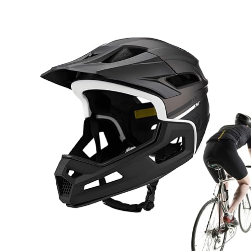 Sucritude Casco Integral De Bicicleta,Forro y Visera Desmontables Casco,Equipo de Protección con Absorción de Impactos para - Ciclistas Principiantes y Expertos Mujeres y Hombres
