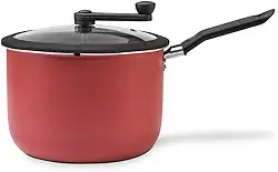 Brinox - Pipoqueira Antiaderente com Tampa de Vidro 4,2L - Cereja