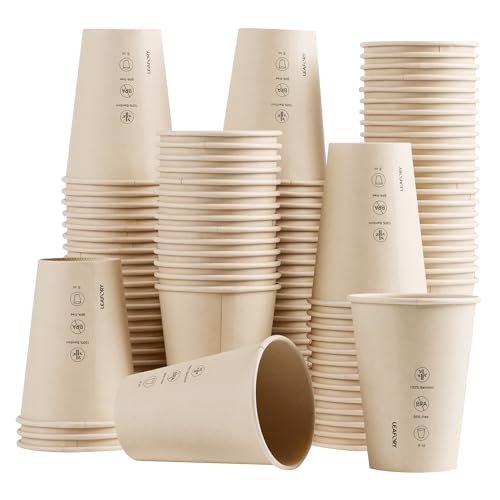 8oz Disposable Paper Coffee Cups 200 Pack