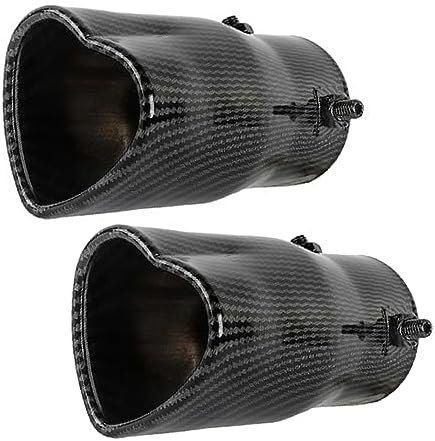 OtpOutopa Punta de escape de automóvil de 2.5 pulgadas, entrada universal, en forma de corazón, silenciador recto, modificación de punta, tubo de